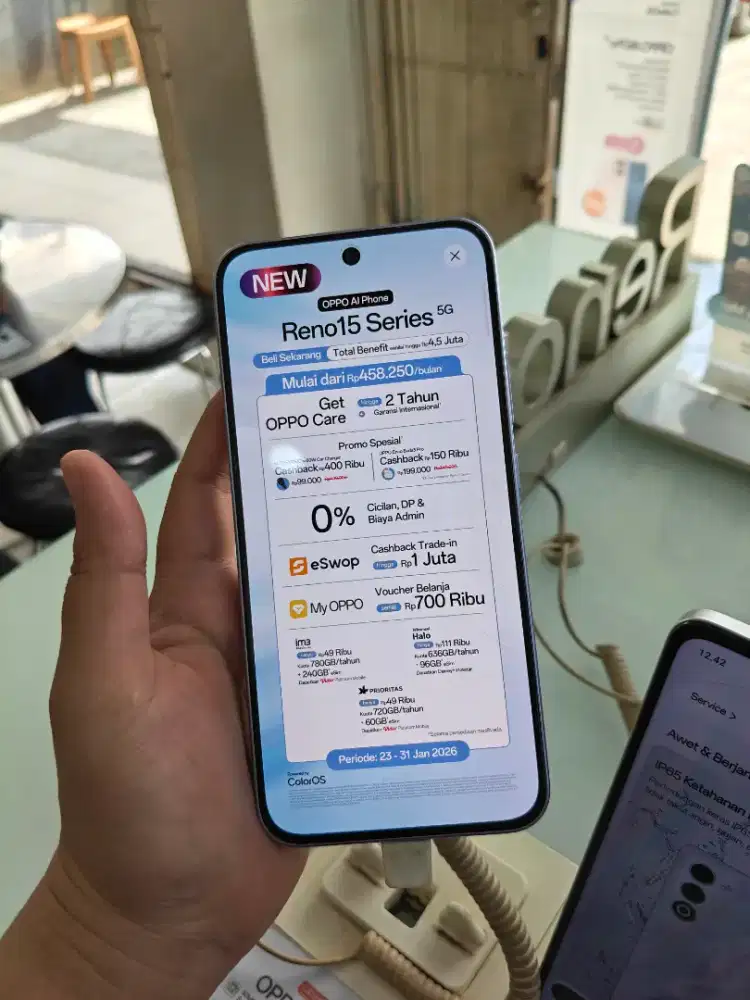 Ready reno 15 bisa kontan atau cicilan syarat cukup KTP