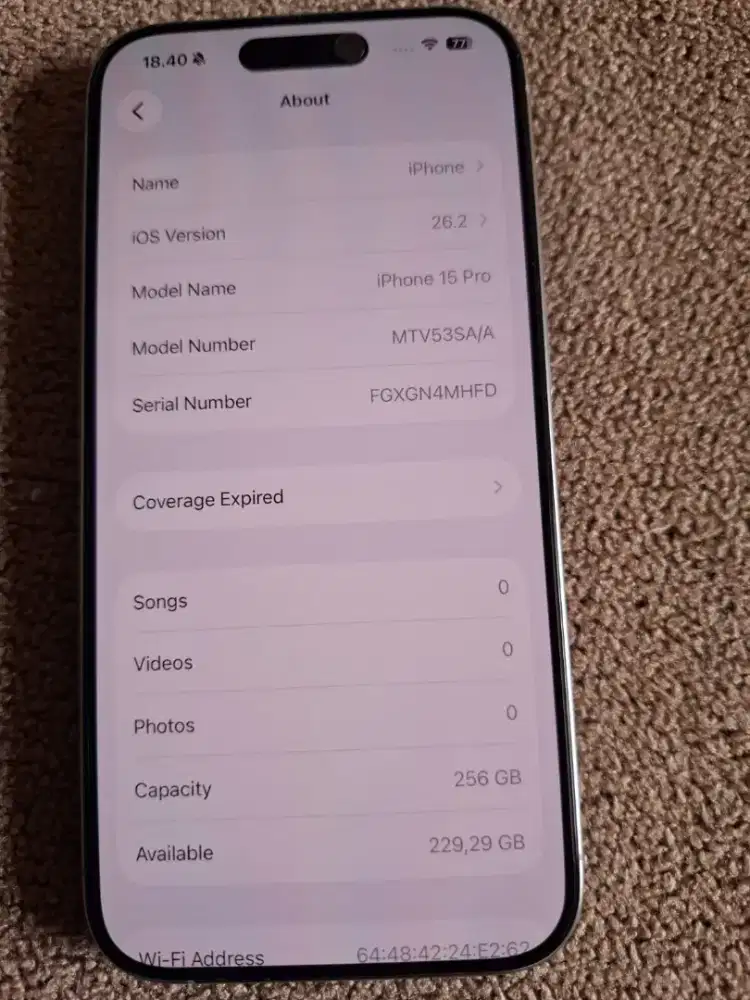 i Phone 15 pro, 256GB, garansi resmi.nego dan COD