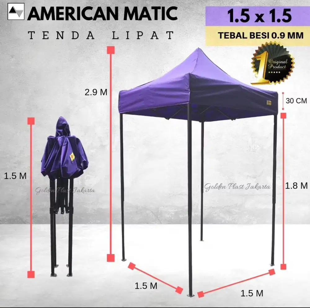 Tenda lipat ASLI American Matic portable folding tent +tas tenda lipat