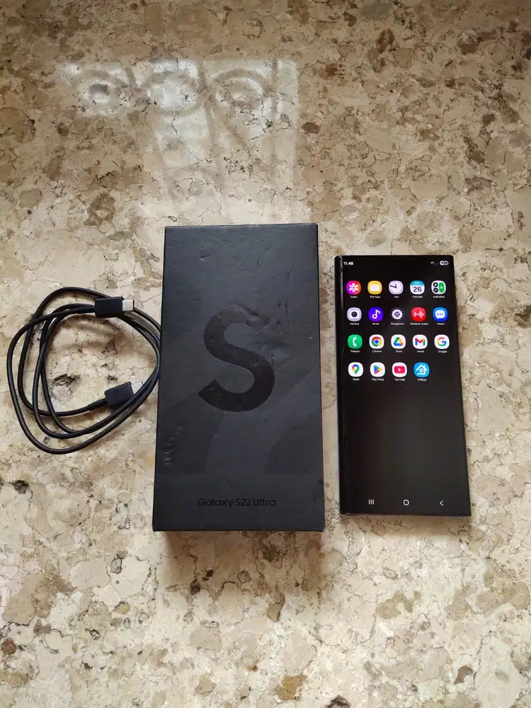 SAMSUNG S22 ULTRA 8GB 128GB PHANTOM BLACK SM-S908B/DS ORIGINAL MULUS