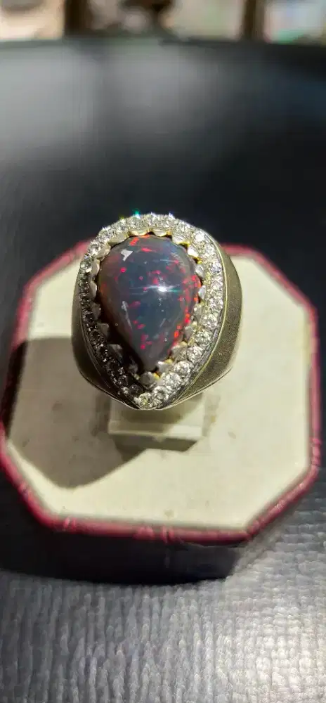 (WAJIB Transaksi Offline)Natural Oval Afrika JarongSolid RingPerak 925