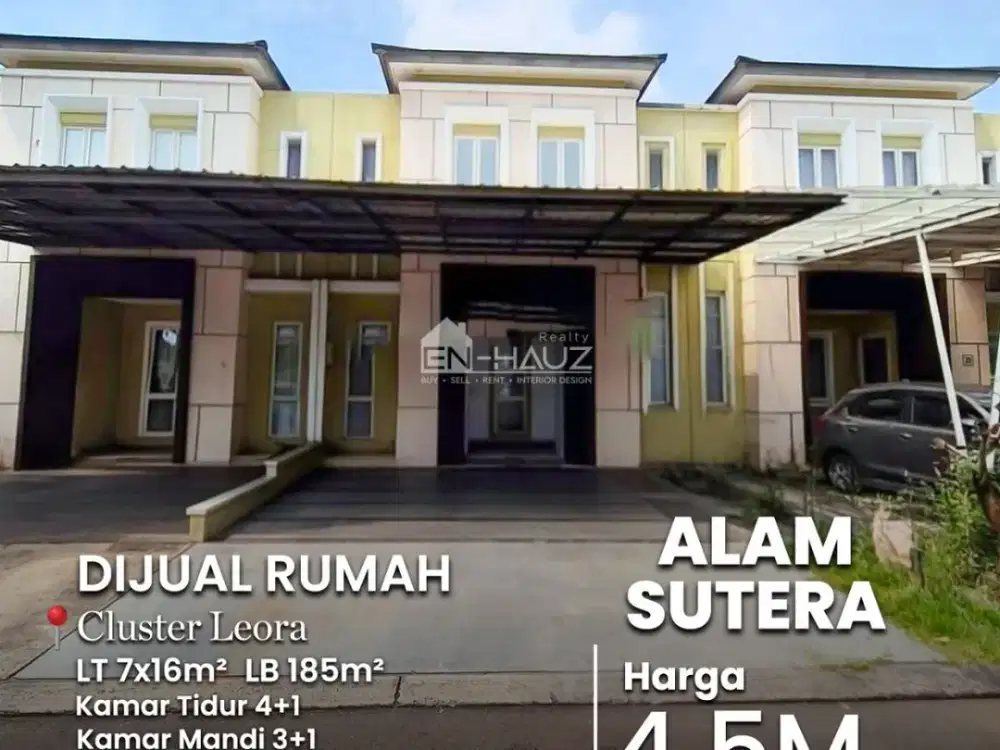 (YG) DIJUAL RUMAH CLUSTER LEORA ALAM SUTERA