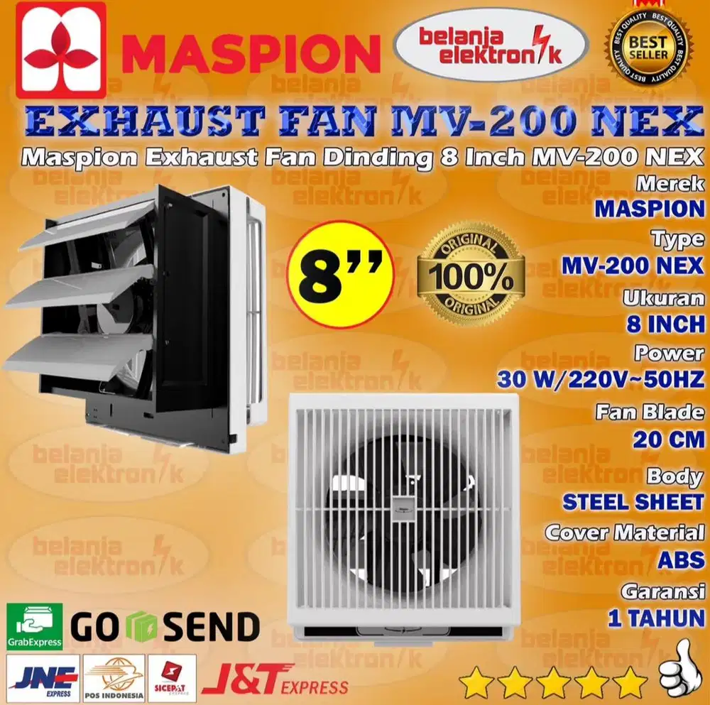 EXHAUST MASPION FAN DINDING MV-200 NEX 8 INCH