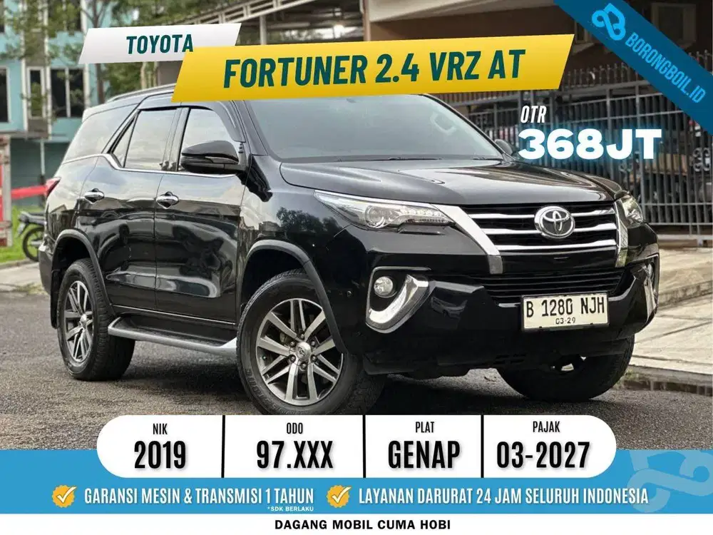 TOYOTA FORTUNER VRZ 2.4 AT DIESEL 2019 HITAM RECORD ISTIMEWA