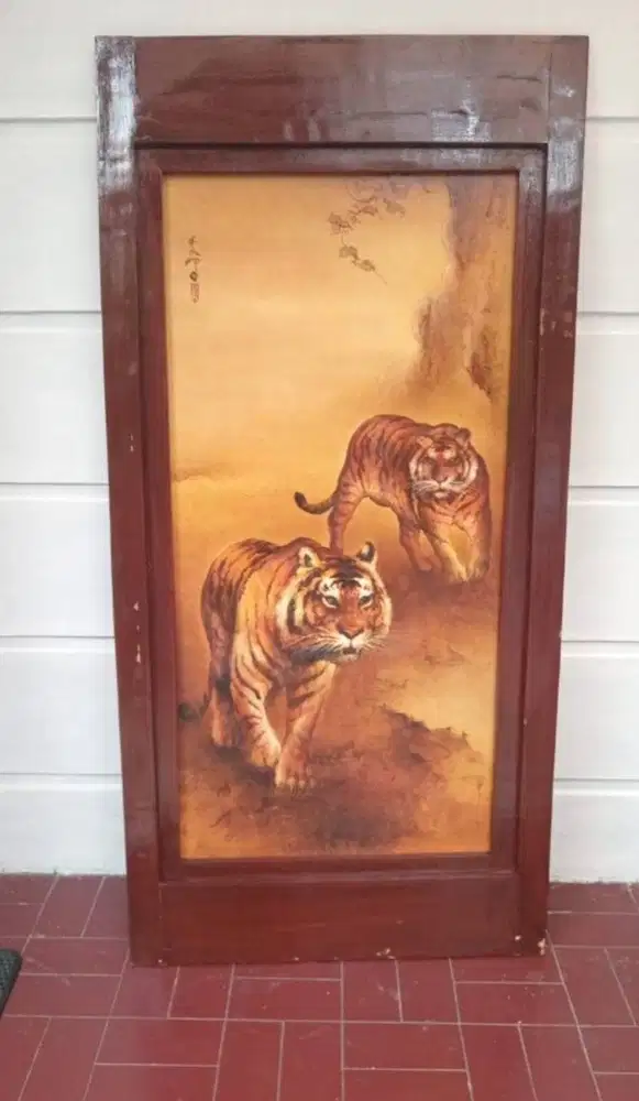 Lukisan 2 harimau karya Lee Man Fong bersertifikat