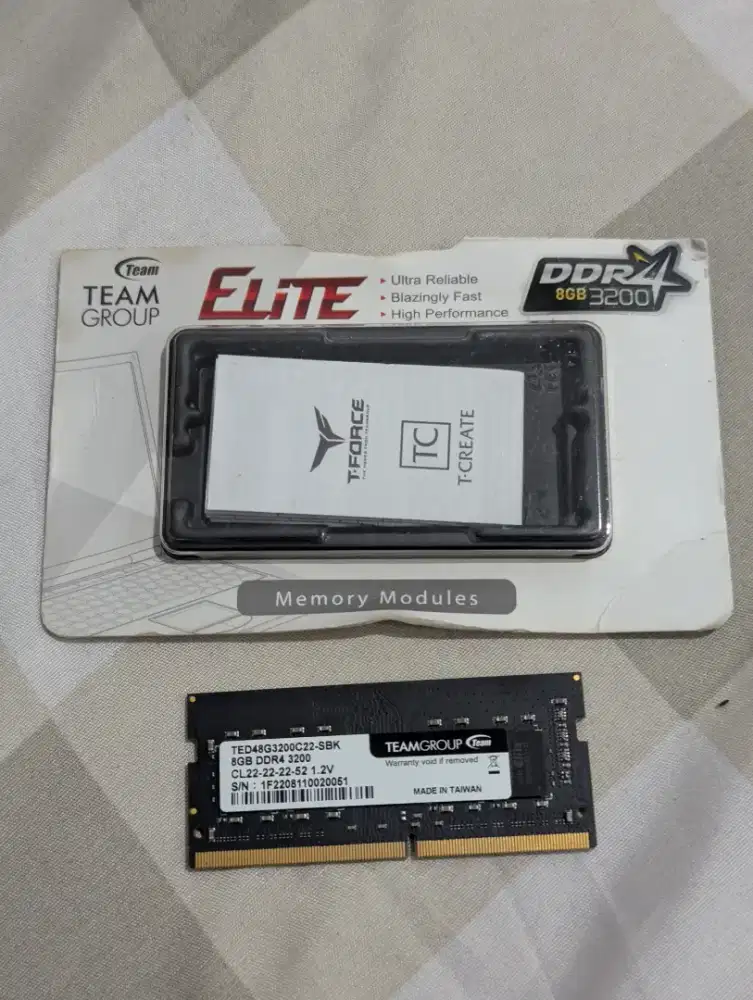 Memory RAM SODIMM DDR4 8GB 3200Mhz PC25600 - Team Elite