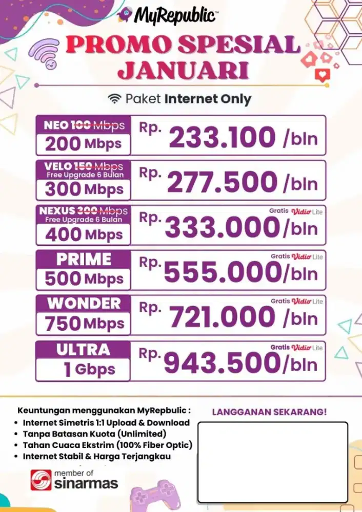 Promo Wifi Myrepublic 200 Mbps | Gratis Pemasangan