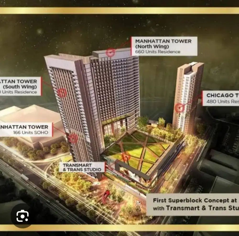 Dijual Studio, Tower Manhattan, luas 25m².