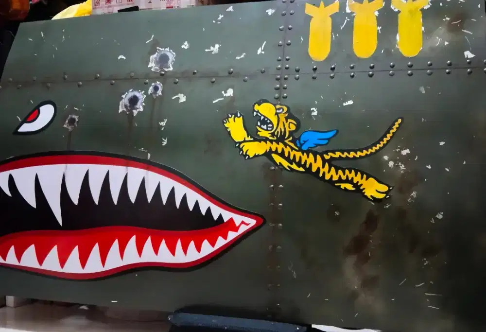 Hiasan kantor rumah cafe body pesawat nose art airplane retro vintage