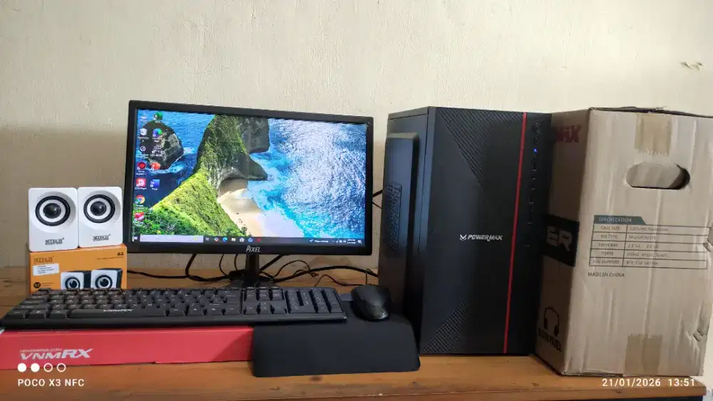 KOMPUTER BARU, CORE I5/RAM8GB/SSD256GB/LAYAR LED 19INC GARANSI 2 TAHUN