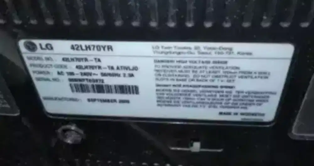 Jual tv LG 42in Analog