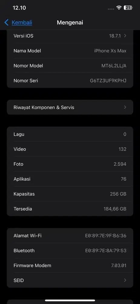 XS MAX 256 wify only HOUSING 13 PM