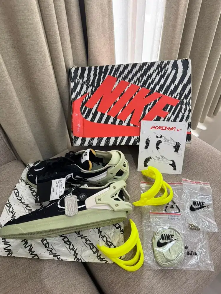 Nike Blazer Low X Acronym Black/Olive Aura-100ori handcarry Japan