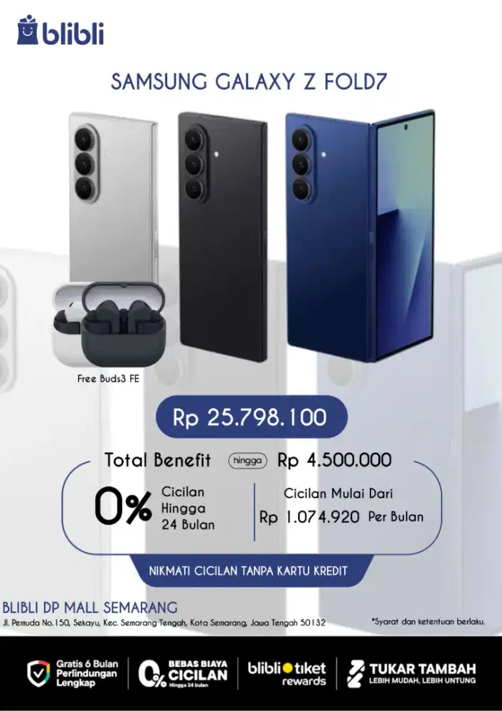 SAMSUNG GALAXY Z FOLD7 12/256GB FREE BUDS3 FE SENILAI 2 JUTA