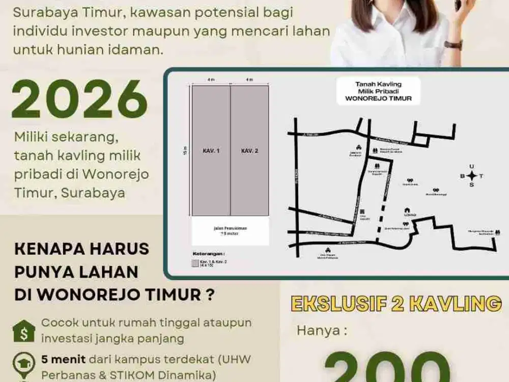 DIJUAL TANAH KAVLING WONOREJO