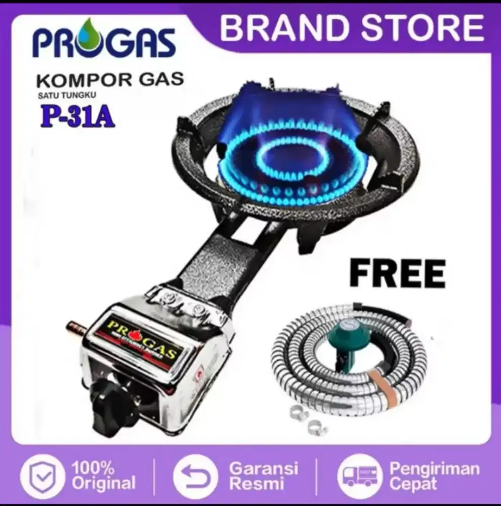 KOMPOR MAWAR PROGAS DAN SELANG REGULATOR