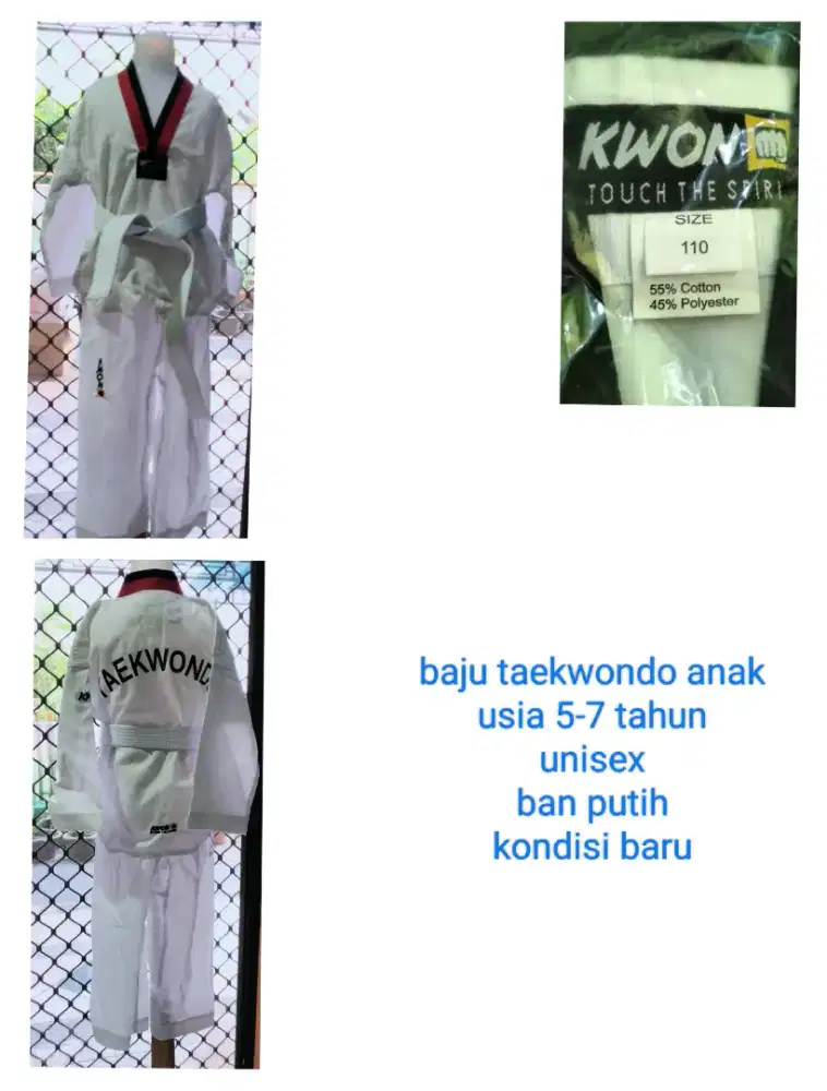 Baju taekwondo anak lengkap
5-7 tahun