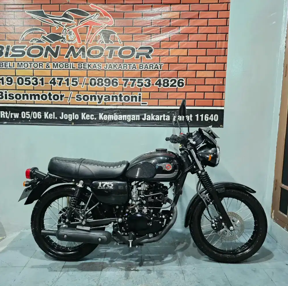 MEWAH KM 7RB! KAWASAKI W175 BLACK STYLE W 175 TH 2025 / 2024 HITAM