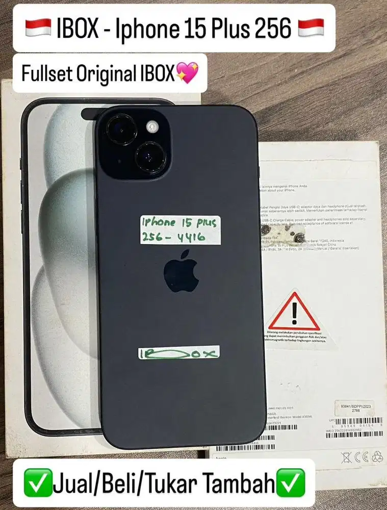 Iphone 15 Plus 256 Gb Black Resmi Ibox Fullset Original