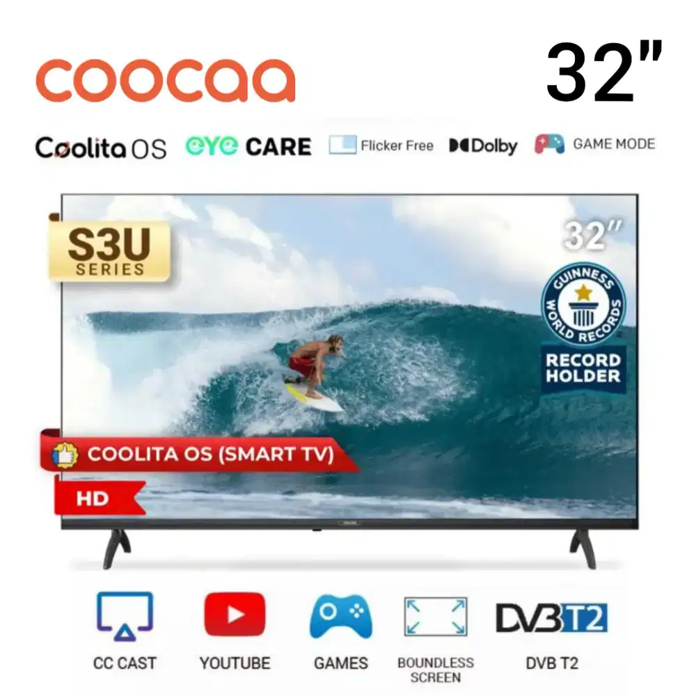 COOCAA LED TV 32 inch 32S3U SMART TV Digital DVB-T2 HD Ready 32