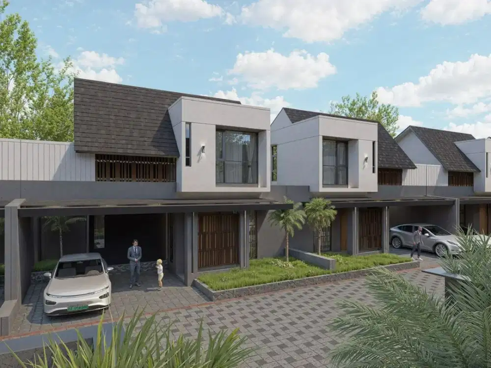 Rumah 2 lantai modern tropis free furnished dekat al azhar Yogyakarta