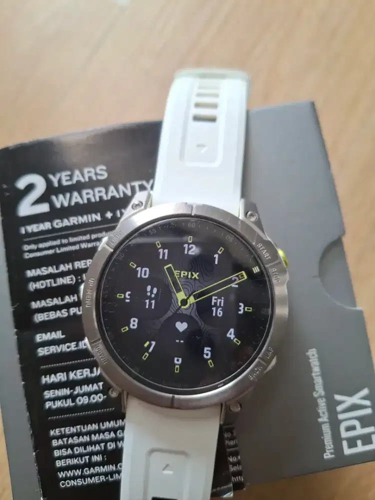 PROMO. Garmin Epix Shapphire Titanium - White. Fullset Garansi