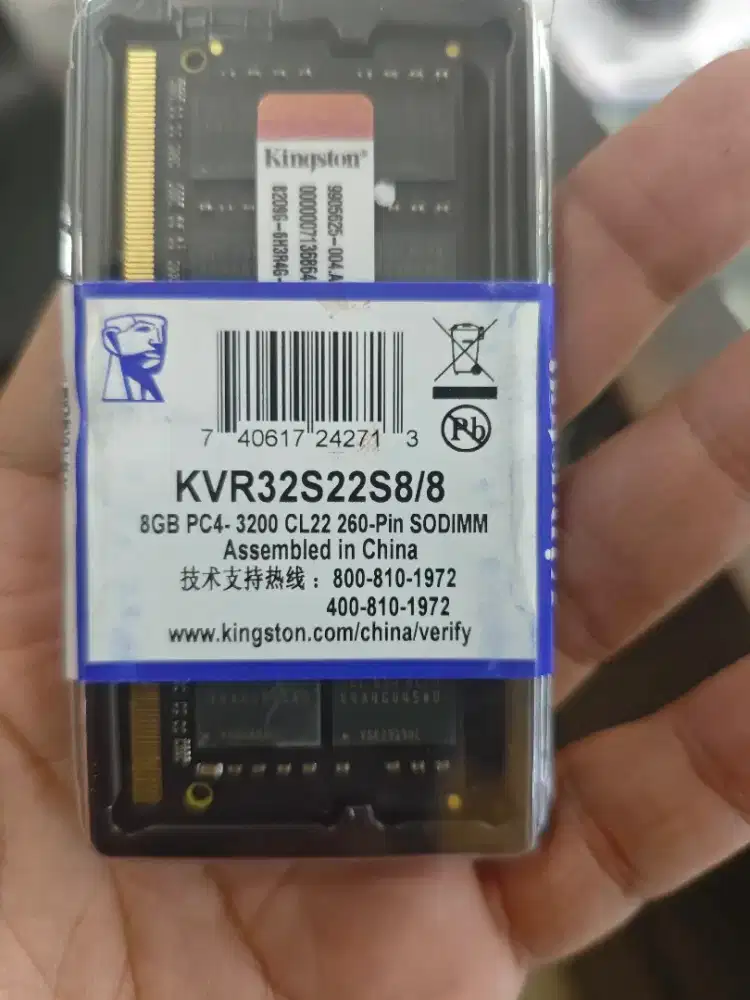 Kingston Ram DDR4 pc4-3200 cl22