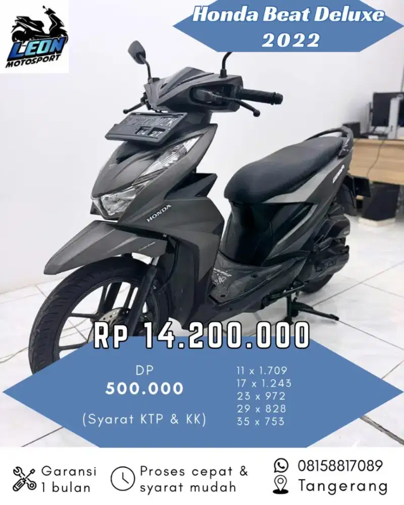 Beat duluxe 2022, jual beli motor seken
