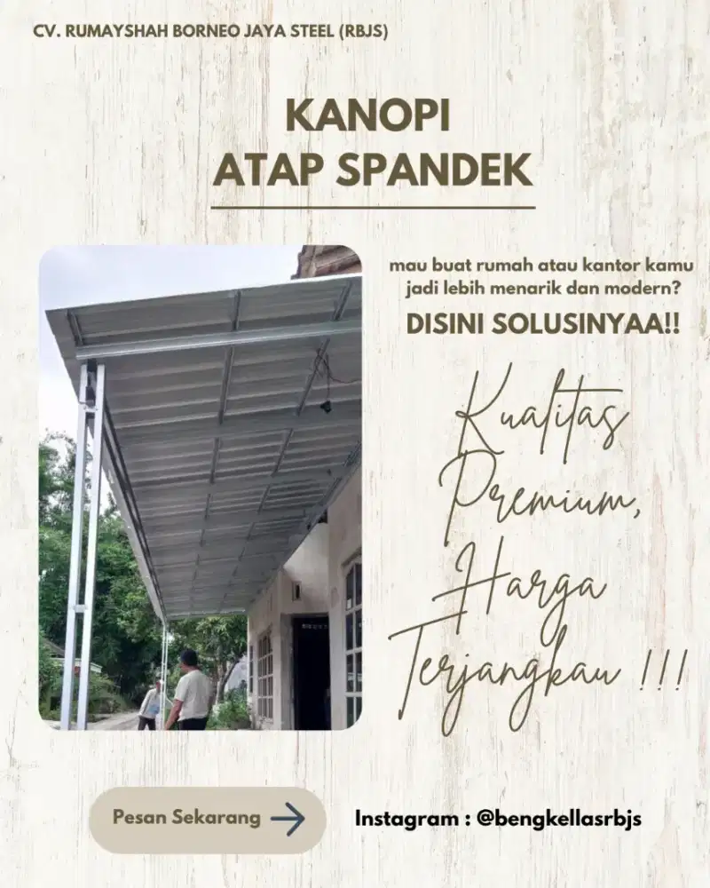 KANOPI BAJARINGAN ATAP SPANDEK