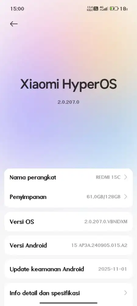 redmi 15c baru sebulan mulus