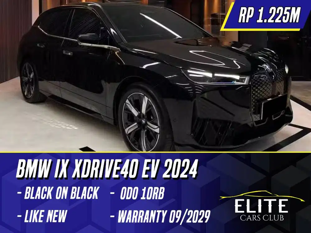 BMW iX xDrive40 EV 2024 Black Hitam I X Listrik
