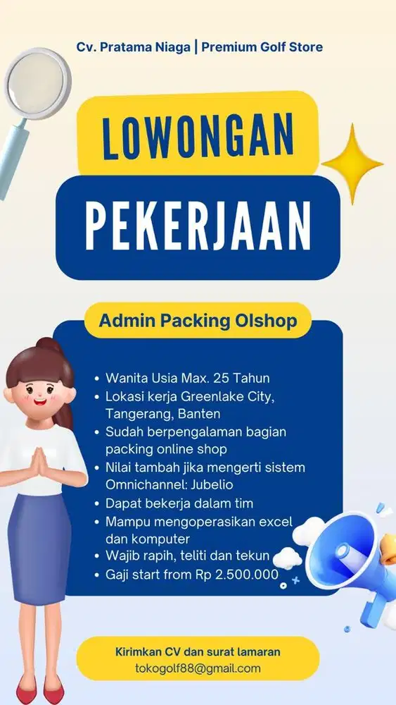 Lowongan Kerja Packing Olshop Greenlake City
