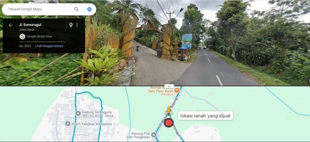DIJUAL TANAH PERKEBUNAN PINGGIR JALAN RAMAI