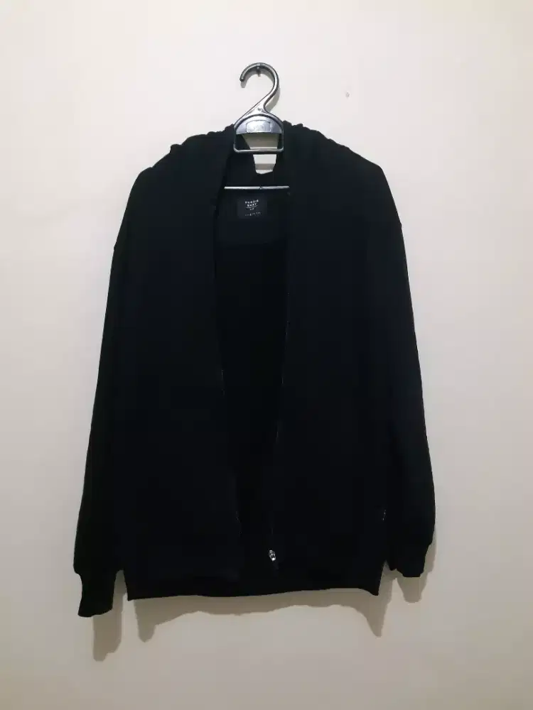 HOODIE JB ZIP BARY BLACK/HITAM SIZE L