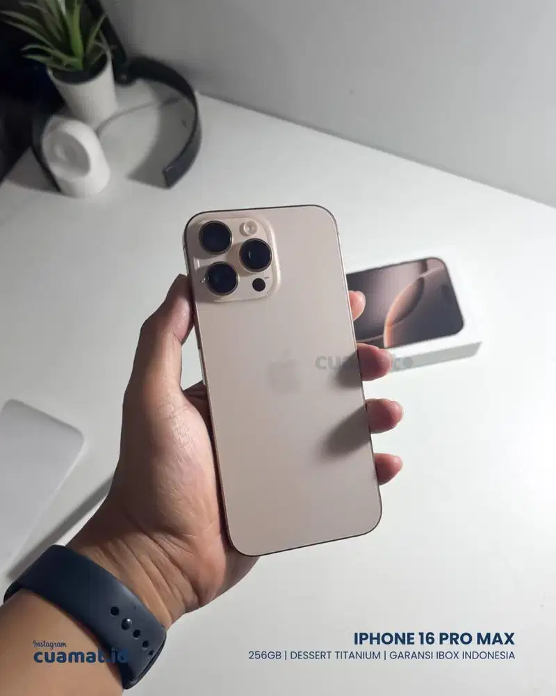 iPhone 16 Pro Max 256GB Dessert Titanium Garansi Resmi iBox