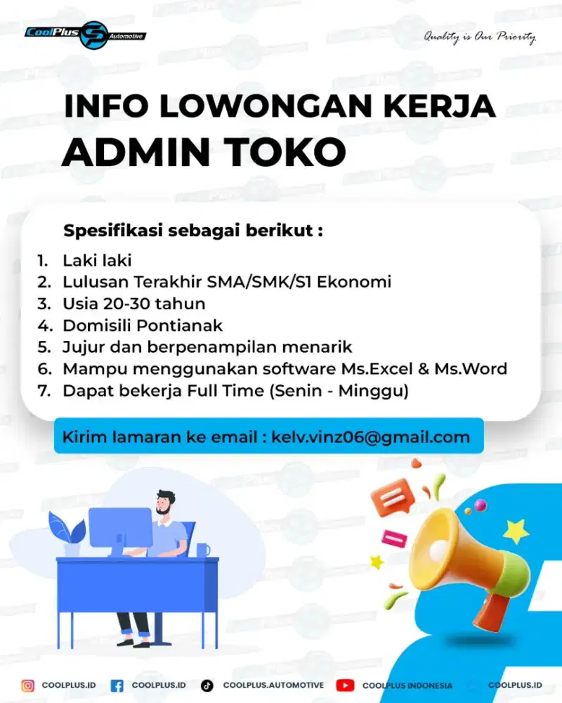 Lowongan Kerja untuk Admin Toko