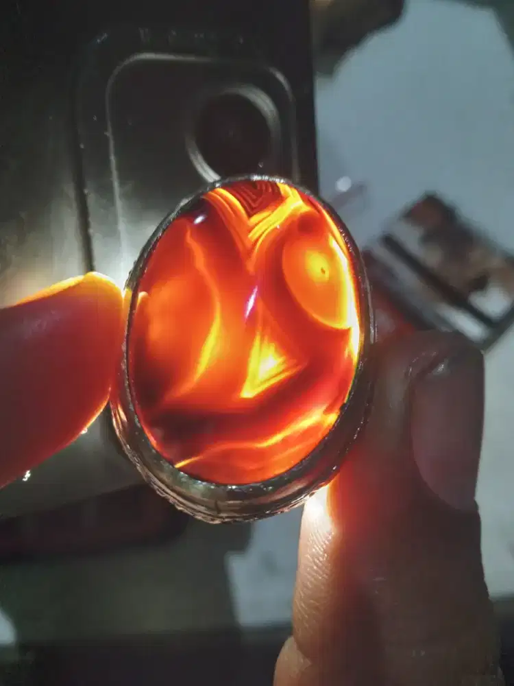 Batu cincin akik yaman wulung motif lafadz matural