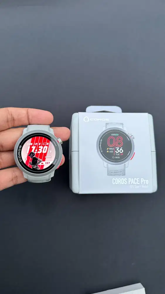 COROS Pace PRO Grey - Masih Garansi 2 Tahun + Bonus Nylon Strap Coros