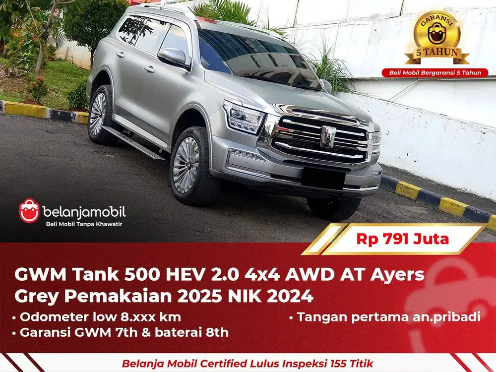 [ 4x4 ] GWM Tank 500 HEV Hybrid 2.0 AWD AT Ayers Grey 2024/2025