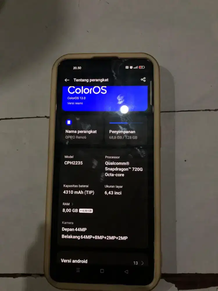 Oppo Reno 6 ram 8 lengkap masih jos jiss