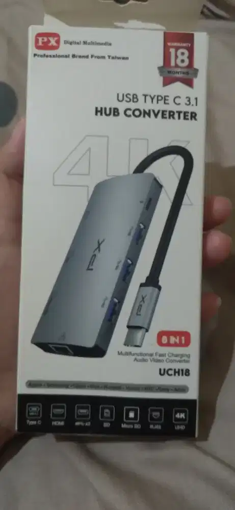 Konverter usb type C PX Digital Multimedia, cocok untuk laptop macbook