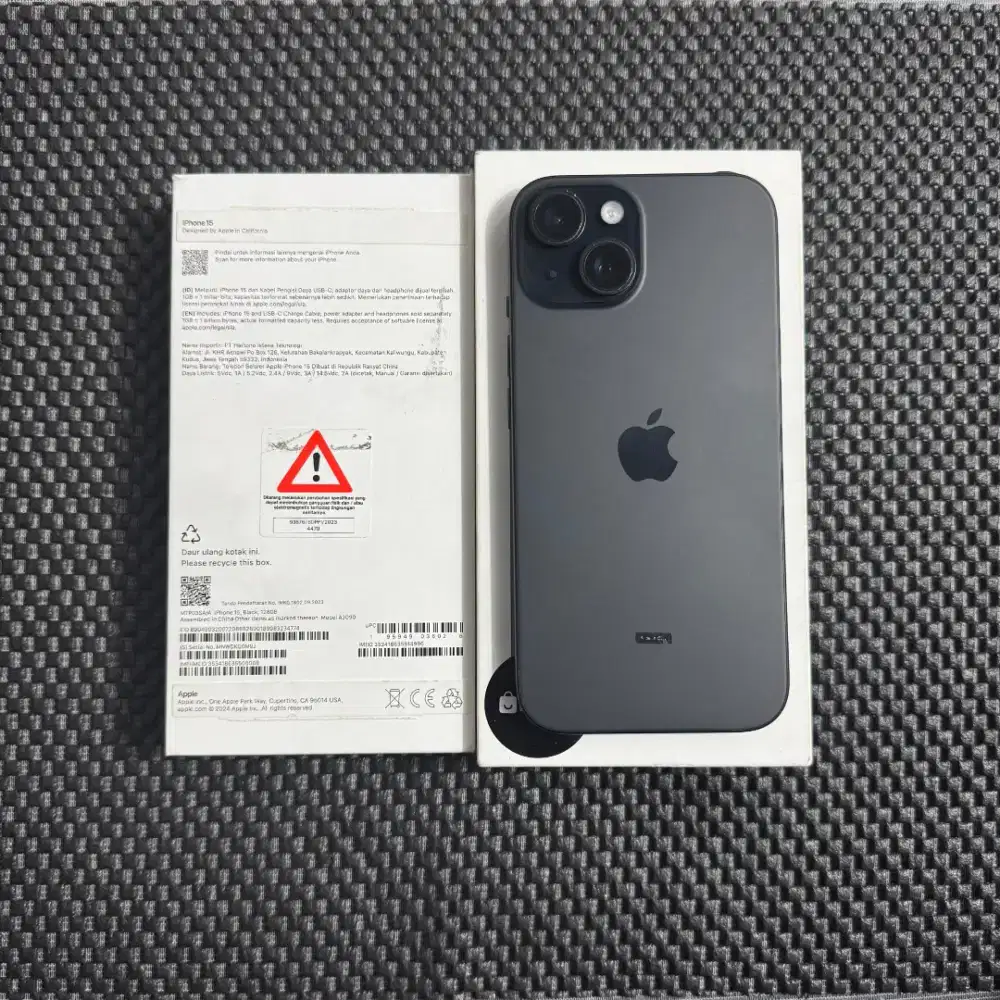 Iphone 15 black 128 GB resmi Ibox Bh 89%
