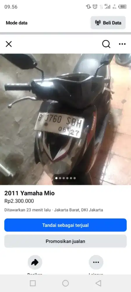 Jual motor Mio soul karbu 2011