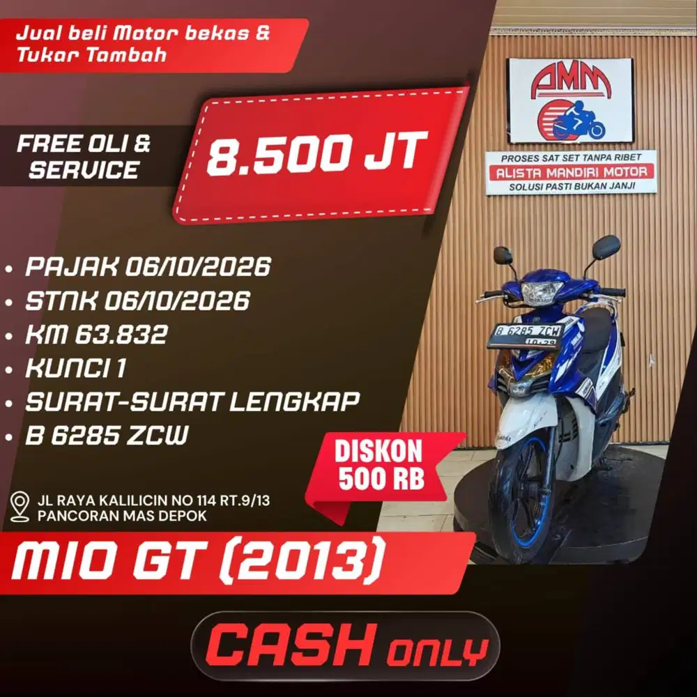 MIO GT 2013 PAJAK HIDUP CC 0% KREDIVO TOKPEDIA SPAYLATER INDODANA