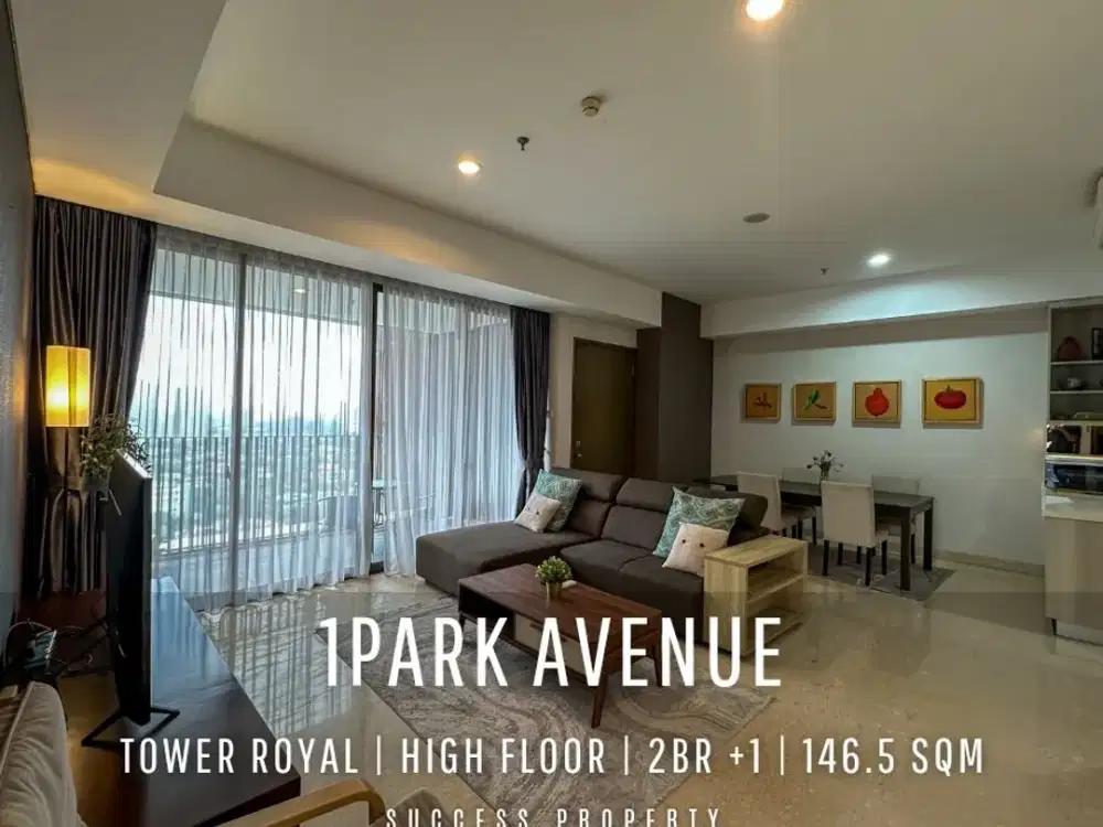 For Rent 1Park Avenue Tower Royal High Floor 2BR + Studyroom Pakubuwono View Fully Furnished