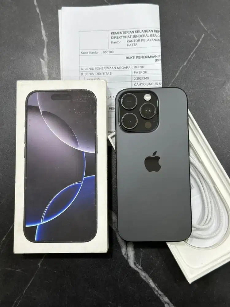 Iphone 16pro 512gb inter resmi terdaftar di beacukai