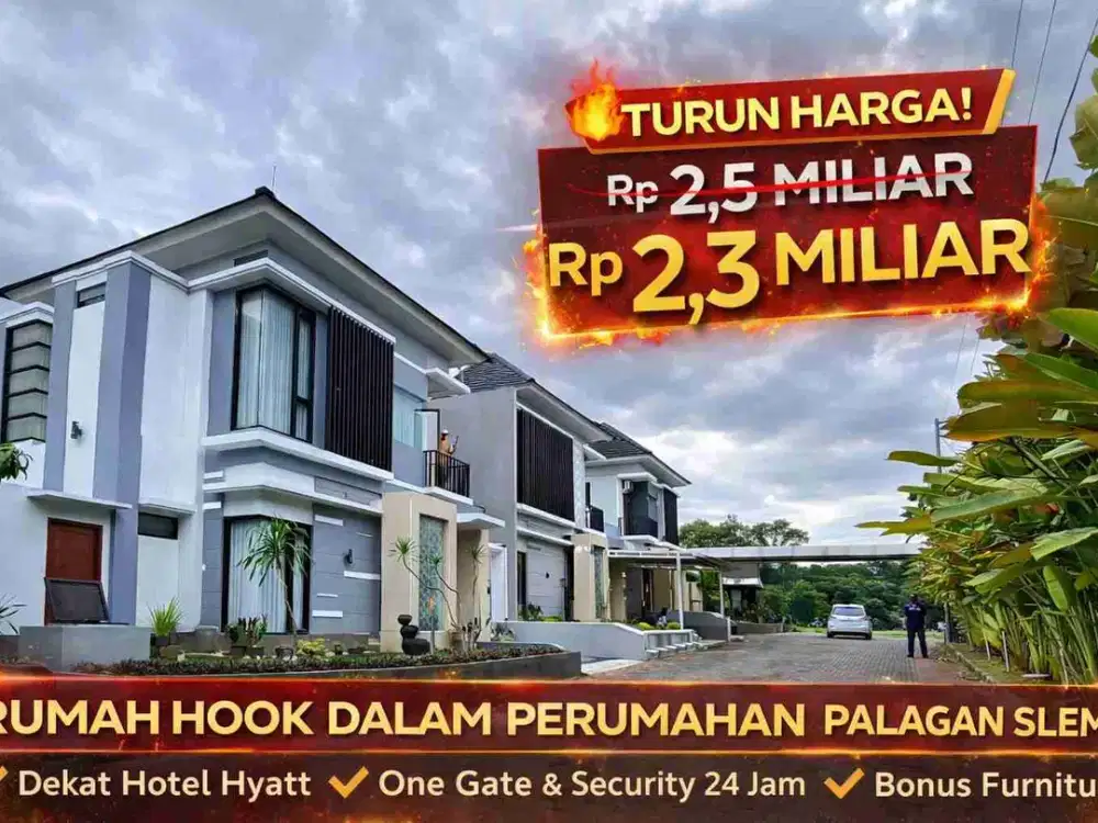 Rumah Hook Dalam Perumahan Palagan Sleman, Dekat Hotel Hyatt – Turun Harga