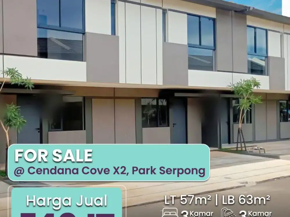 (MT) FOR SALE RUMAH CENDANA COVE X2, PARK SERPONG