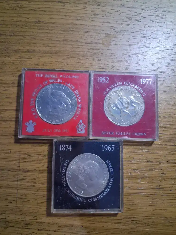 Jual koleksi uang coin Winston Churchill, Elizabeth II, Lady Diana