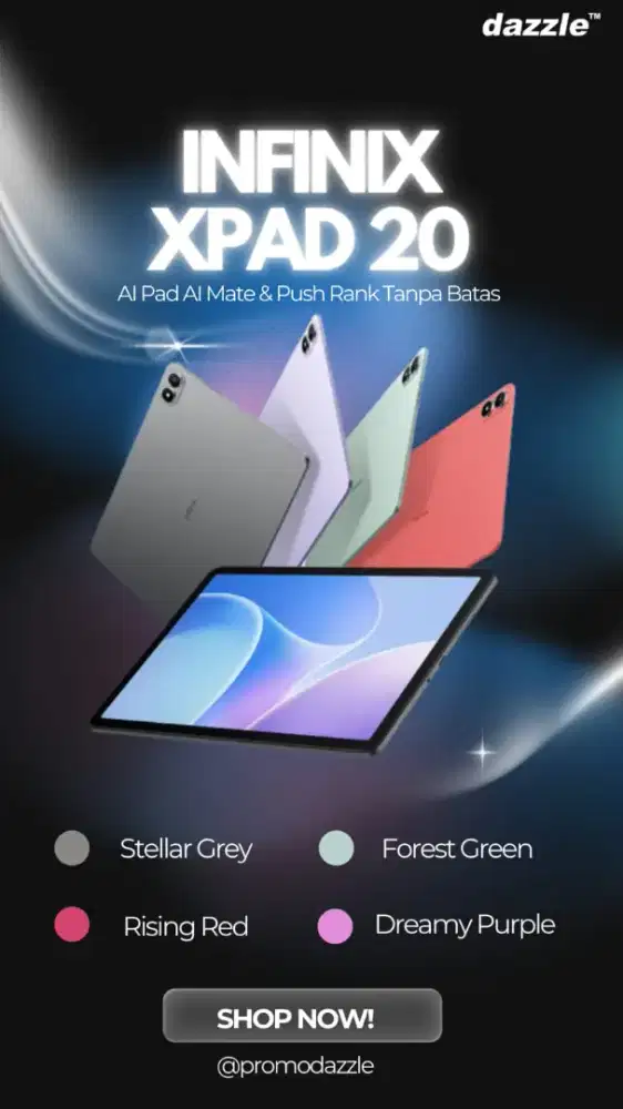 INFINIX XPAD 20 LTE 8/256 READY STOK